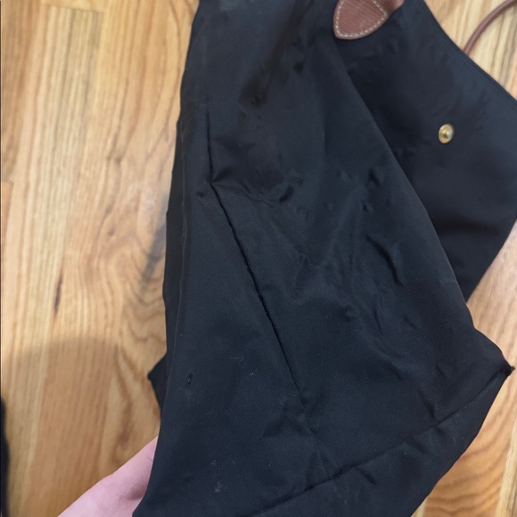 Longchamp Black Tote Bag with Brown Leather Trim - Picture 11 of 12